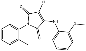 3-chloro-4-(2-methoxyanilino)-1-(2-methylphenyl)-1H-pyrrole-2,5-dione Structure