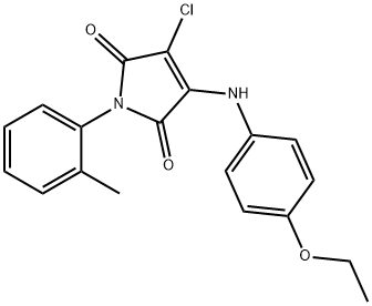 3-chloro-4-(4-ethoxyanilino)-1-(2-methylphenyl)-1H-pyrrole-2,5-dione 구조식 이미지