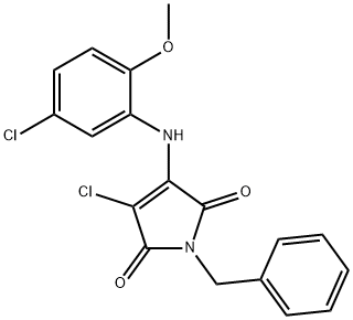 1-benzyl-3-chloro-4-(5-chloro-2-methoxyanilino)-1H-pyrrole-2,5-dione 구조식 이미지