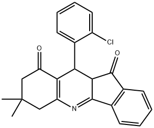 10-(2-chlorophenyl)-7,7-dimethyl-7,8,10,10a-tetrahydro-6H-indeno[1,2-b]quinoline-9,11-dione Structure