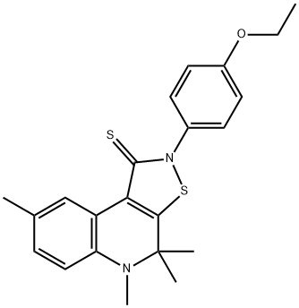 2-(4-ethoxyphenyl)-4,4,5,8-tetramethyl-4,5-dihydroisothiazolo[5,4-c]quinoline-1(2H)-thione Structure