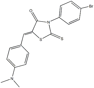 3-(4-bromophenyl)-5-[4-(dimethylamino)benzylidene]-2-thioxo-1,3-thiazolidin-4-one 구조식 이미지