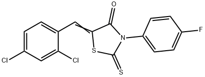 5-(2,4-dichlorobenzylidene)-3-(4-fluorophenyl)-2-thioxo-1,3-thiazolidin-4-one Structure