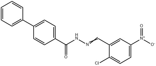 N'-{2-chloro-5-nitrobenzylidene}[1,1'-biphenyl]-4-carbohydrazide 구조식 이미지