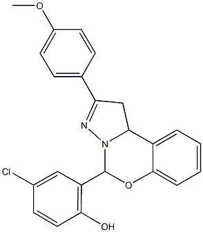 4-chloro-2-[2-(4-methoxyphenyl)-1,10b-dihydropyrazolo[1,5-c][1,3]benzoxazin-5-yl]phenol Structure