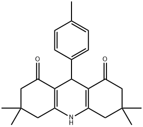 3,3,6,6-tetramethyl-9-(4-methylphenyl)-3,4,6,7,9,10-hexahydro-1,8(2H,5H)-acridinedione 구조식 이미지