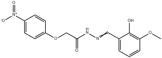 N'-(2-hydroxy-3-methoxybenzylidene)-2-{4-nitrophenoxy}acetohydrazide 구조식 이미지