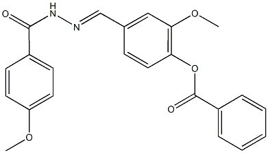 2-methoxy-4-[2-(4-methoxybenzoyl)carbohydrazonoyl]phenyl benzoate 구조식 이미지