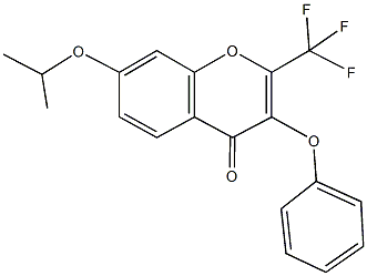 7-isopropoxy-3-phenoxy-2-(trifluoromethyl)-4H-chromen-4-one 구조식 이미지