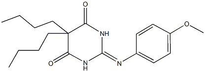 5,5-dibutyl-2-[(4-methoxyphenyl)imino]dihydro-4,6(1H,5H)-pyrimidinedione Structure