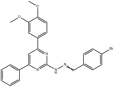 4-bromobenzaldehyde [4-(3,4-dimethoxyphenyl)-6-phenyl-2-pyrimidinyl]hydrazone 구조식 이미지