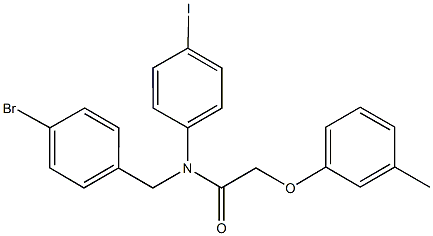 N-[(4-bromophenyl)methyl]-N-(4-iodophenyl)-2-[(3-methylphenyl)oxy]acetamide Structure