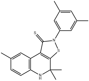 2-(3,5-dimethylphenyl)-4,4,8-trimethyl-4,5-dihydroisothiazolo[5,4-c]quinoline-1(2H)-thione Structure