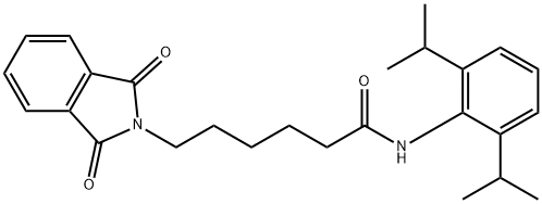 N-(2,6-diisopropylphenyl)-6-(1,3-dioxo-1,3-dihydro-2H-isoindol-2-yl)hexanamide 구조식 이미지