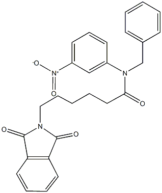 N-benzyl-6-(1,3-dioxo-1,3-dihydro-2H-isoindol-2-yl)-N-{3-nitrophenyl}hexanamide 구조식 이미지