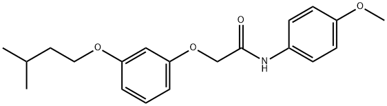 2-[3-(isopentyloxy)phenoxy]-N-(4-methoxyphenyl)acetamide 구조식 이미지