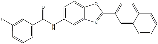 3-fluoro-N-[2-(2-naphthyl)-1,3-benzoxazol-5-yl]benzamide Structure