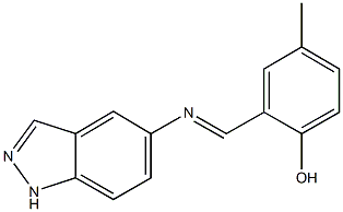 2-[(1H-indazol-5-ylimino)methyl]-4-methylphenol 구조식 이미지