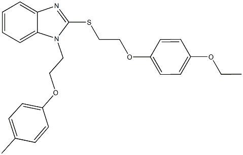 2-{[2-(4-ethoxyphenoxy)ethyl]sulfanyl}-1-[2-(4-methylphenoxy)ethyl]-1H-benzimidazole 구조식 이미지