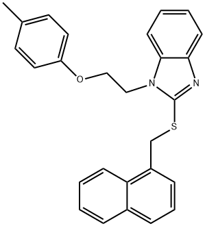 4-methylphenyl 2-{2-[(1-naphthylmethyl)sulfanyl]-1H-benzimidazol-1-yl}ethyl ether Structure