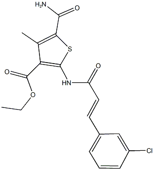 ethyl 5-(aminocarbonyl)-2-{[3-(3-chlorophenyl)acryloyl]amino}-4-methyl-3-thiophenecarboxylate Structure