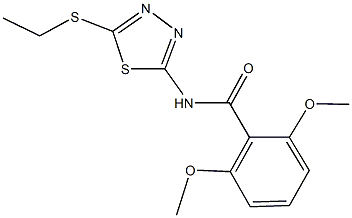 N-[5-(ethylsulfanyl)-1,3,4-thiadiazol-2-yl]-2,6-dimethoxybenzamide 구조식 이미지