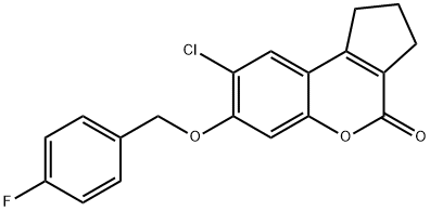 8-chloro-7-[(4-fluorobenzyl)oxy]-2,3-dihydrocyclopenta[c]chromen-4(1H)-one Structure