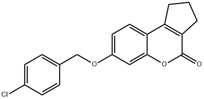 7-[(4-chlorobenzyl)oxy]-2,3-dihydrocyclopenta[c]chromen-4(1H)-one Structure