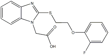 (2-{[2-(2-fluorophenoxy)ethyl]sulfanyl}-1H-benzimidazol-1-yl)acetic acid 구조식 이미지