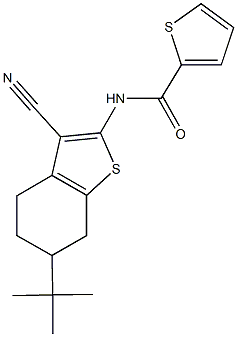 N-(6-tert-butyl-3-cyano-4,5,6,7-tetrahydro-1-benzothien-2-yl)-2-thiophenecarboxamide 구조식 이미지