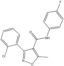 3-(2-chlorophenyl)-N-(4-fluorophenyl)-5-methyl-4-isoxazolecarboxamide 구조식 이미지