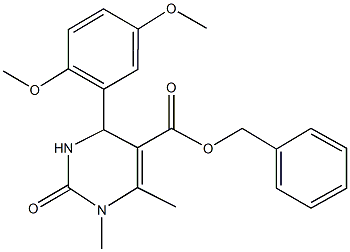 benzyl 4-(2,5-dimethoxyphenyl)-1,6-dimethyl-2-oxo-1,2,3,4-tetrahydro-5-pyrimidinecarboxylate 구조식 이미지