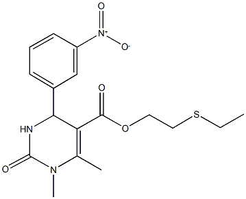 2-(ethylsulfanyl)ethyl 4-{3-nitrophenyl}-1,6-dimethyl-2-oxo-1,2,3,4-tetrahydro-5-pyrimidinecarboxylate 구조식 이미지