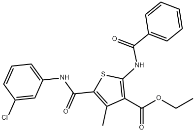 ethyl 2-(benzoylamino)-5-[(3-chloroanilino)carbonyl]-4-methylthiophene-3-carboxylate 구조식 이미지