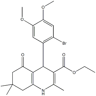 ethyl 4-(2-bromo-4,5-dimethoxyphenyl)-2,7,7-trimethyl-5-oxo-1,4,5,6,7,8-hexahydro-3-quinolinecarboxylate 구조식 이미지