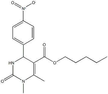 pentyl 4-{4-nitrophenyl}-1,6-dimethyl-2-oxo-1,2,3,4-tetrahydropyrimidine-5-carboxylate Structure