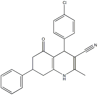 4-(4-chlorophenyl)-2-methyl-5-oxo-7-phenyl-1,4,5,6,7,8-hexahydro-3-quinolinecarbonitrile Structure