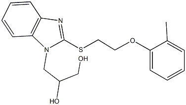 3-(2-{[2-(2-methylphenoxy)ethyl]sulfanyl}-1H-benzimidazol-1-yl)-1,2-propanediol Structure