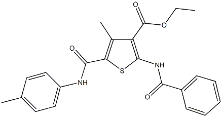 ethyl 2-(benzoylamino)-4-methyl-5-(4-toluidinocarbonyl)-3-thiophenecarboxylate Structure
