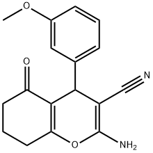 2-amino-4-(3-methoxyphenyl)-5-oxo-5,6,7,8-tetrahydro-4H-chromene-3-carbonitrile 구조식 이미지