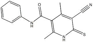 5-cyano-2,4-dimethyl-N-phenyl-6-thioxo-1,6-dihydro-3-pyridinecarboxamide Structure