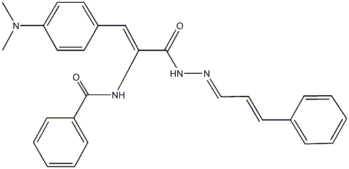 N-(2-[4-(dimethylamino)phenyl]-1-{[2-(3-phenyl-2-propenylidene)hydrazino]carbonyl}vinyl)benzamide Structure