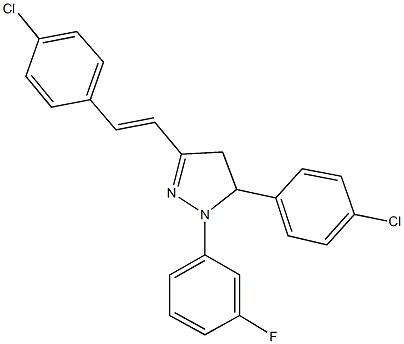 5-(4-chlorophenyl)-3-[2-(4-chlorophenyl)vinyl]-1-(3-fluorophenyl)-4,5-dihydro-1H-pyrazole Structure