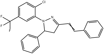 1-[2-chloro-5-(trifluoromethyl)phenyl]-5-phenyl-3-(2-phenylvinyl)-4,5-dihydro-1H-pyrazole Structure