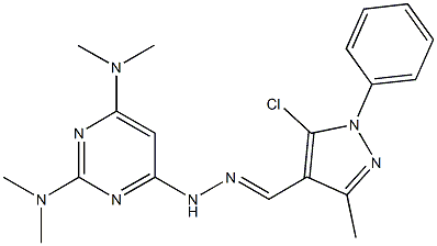 5-chloro-3-methyl-1-phenyl-1H-pyrazole-4-carbaldehyde [2,6-bis(dimethylamino)-4-pyrimidinyl]hydrazone Structure