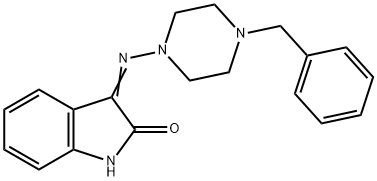 3-[(4-benzyl-1-piperazinyl)imino]-1,3-dihydro-2H-indol-2-one 구조식 이미지