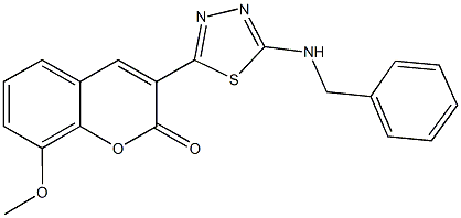 3-[5-(benzylamino)-1,3,4-thiadiazol-2-yl]-8-methoxy-2H-chromen-2-one 구조식 이미지