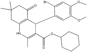 cyclohexyl 4-(2-bromo-4,5-dimethoxyphenyl)-2,7,7-trimethyl-5-oxo-1,4,5,6,7,8-hexahydro-3-quinolinecarboxylate 구조식 이미지