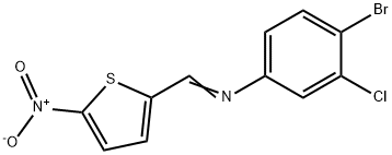 4-bromo-3-chloro-N-[(5-nitro-2-thienyl)methylene]aniline 구조식 이미지