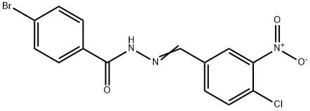 4-bromo-N'-{4-chloro-3-nitrobenzylidene}benzohydrazide Structure